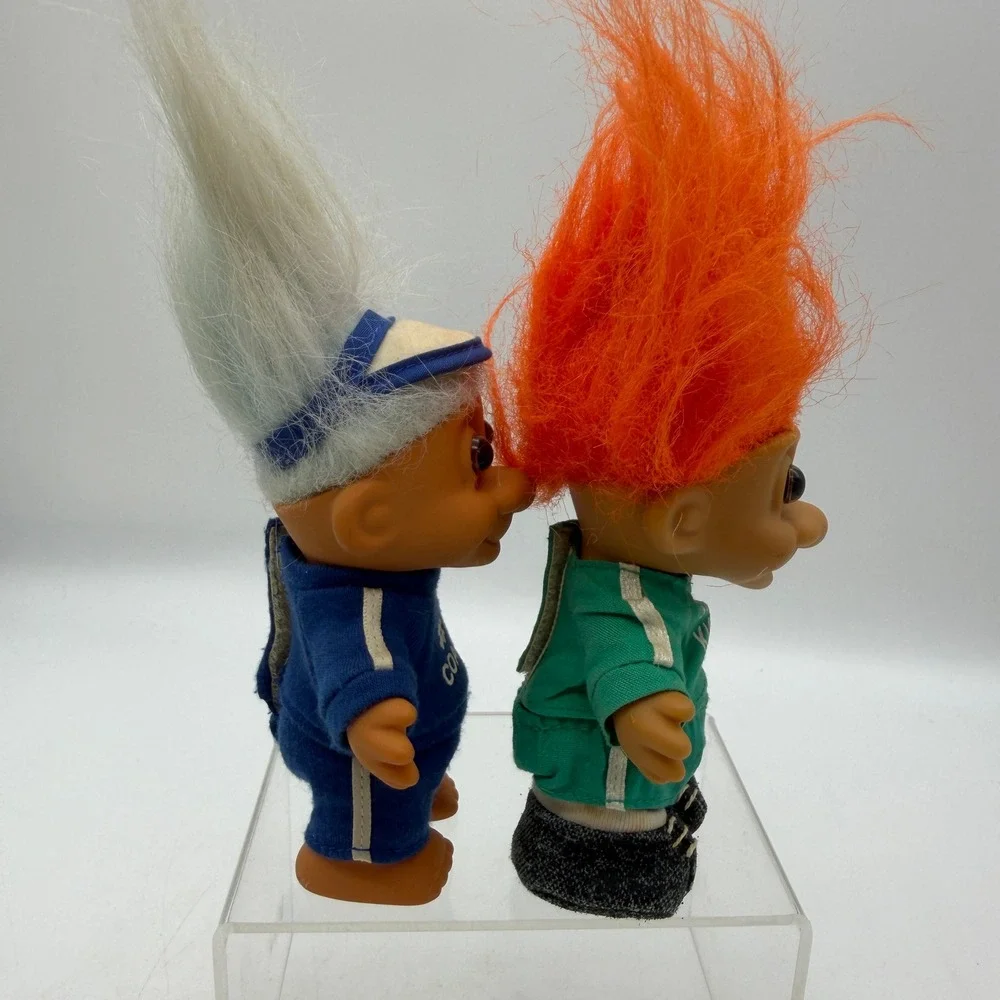 VTG Russ Troll Doll Lot 2 Coach & Super Kicker Soccer Sports 3 Inch Figures